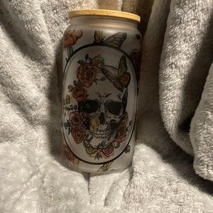 Glass cup with bamboo lid